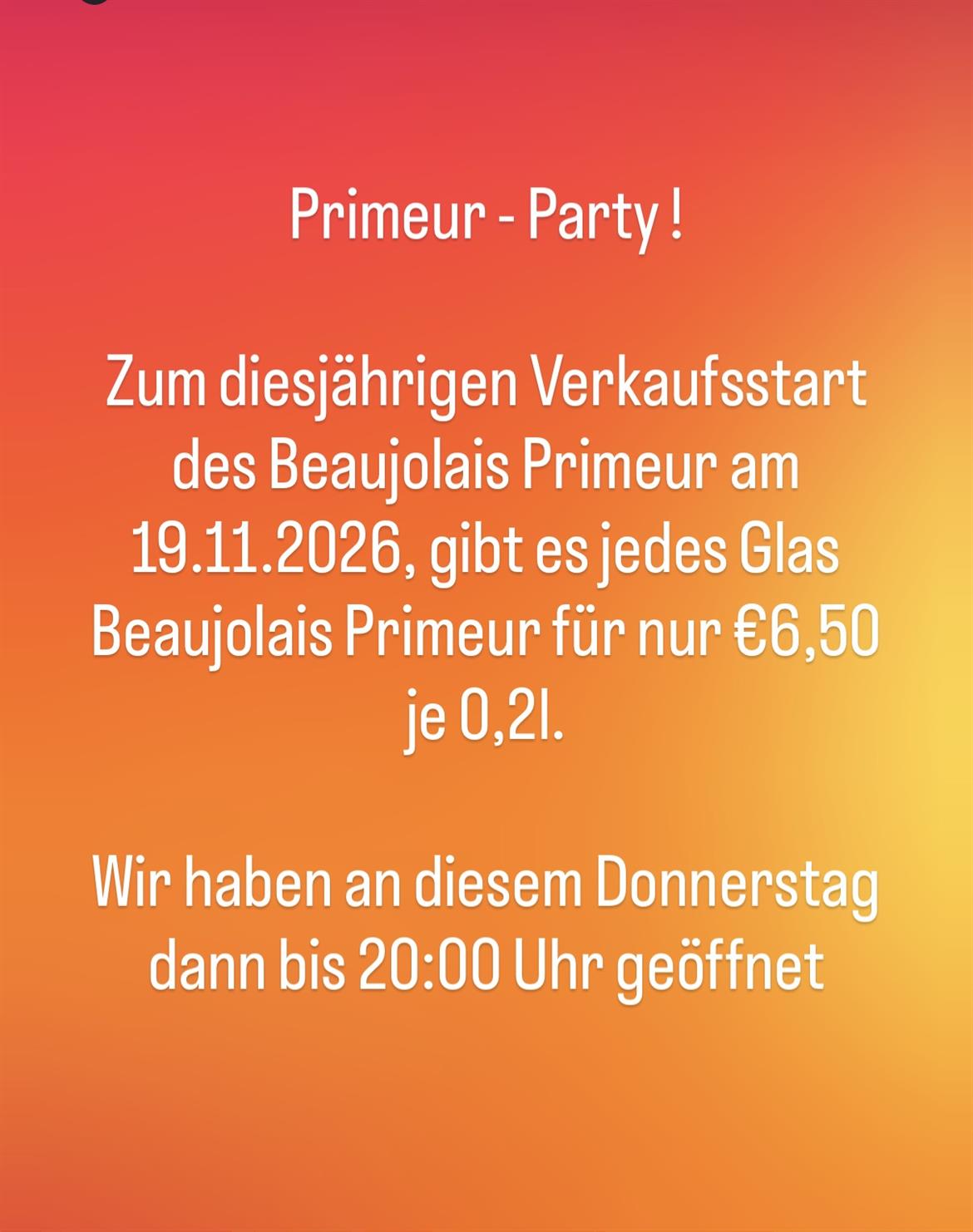 Primeur Party - 19.11.2026