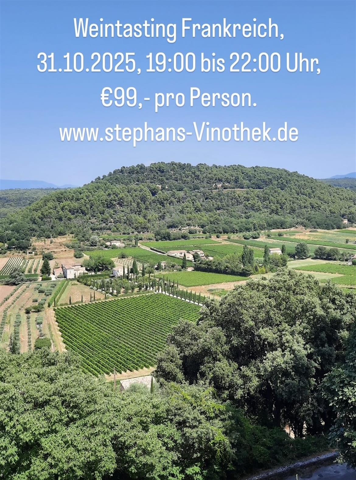 Weintasting Frankreich, 31.10.2025, 19:00 Uhr